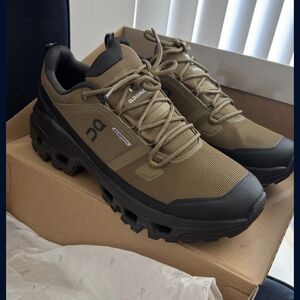 On Running Men's Khaki and Black Athletic Shoes